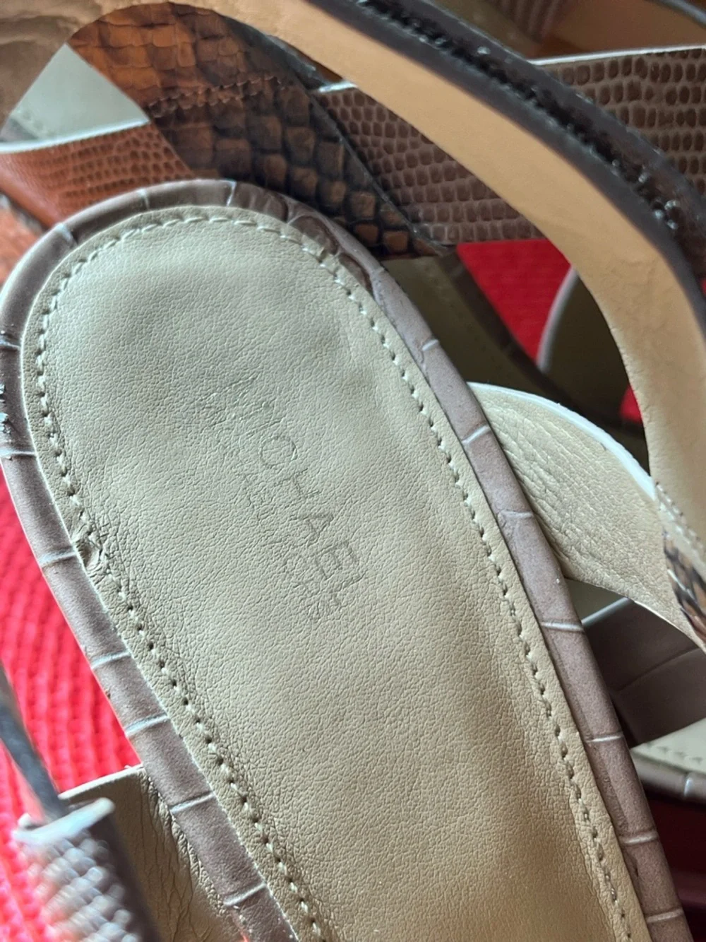 Michael Kors Mackay Wedge Wome Snake-Print Sandals- Like New - Picture 11 of 11